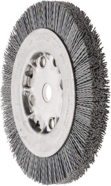Weiler - 6" OD, 5/8" Arbor Hole, Crimped Nylon Wheel Brush - 5/8" Face Width, 7/8" Trim Length, 0.035" Filament Diam, 4,500 RPM - USA Tool & Supply