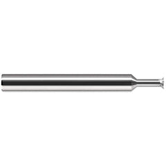 Back Chamfers; Cutter Head Diameter (Decimal Inch): 0.2100; Included Angle: 90; Number of Flutes: 5; Chamfer Width (Decimal Inch): 0.037; Back Chamfer Material: Solid Carbide; Overall Length (Inch): 2-1/2; Neck Diameter (Decimal Inch): 0.1300; Shank Diame