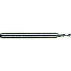 M.A. Ford - 0.9mm, 2.7mm LOC, 3mm Shank Diam, 38mm OAL, 2 Flute, Solid Carbide Square End Mill - Single End, ALtima Finish, Spiral Flute, 30° Helix, Centercutting, Right Hand Cut, Right Hand Flute - USA Tool & Supply