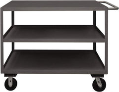 Durham - 3,600 Lb Capacity, 30" Wide x 60" Long x 39-1/16" High Service Cart - 3 Shelf, Steel, 2 Rigid/2 Swivel Casters - USA Tool & Supply