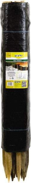 Tenax - 100' Long" x 36" High Silt Fence - Black Woven Polypropylene, For Erosion Control - USA Tool & Supply