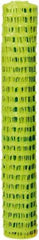 Tenax - 50' Long x 4' High, Fluorescent Yellow Green Temporary Warning Barrier Fence - 2" x 2" Mesh - USA Tool & Supply