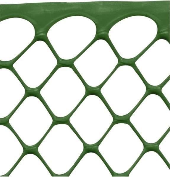 Tenax - 50' Long x 4' High, Green Temporary Warning Barrier Fence - 1-1/2" x 1-1/2" Mesh - USA Tool & Supply