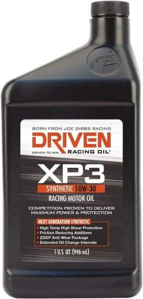 Joe Gibbs Driven Racing Oil - 1 Quart Synthetic Racing Oil - Grade 10W-30 - USA Tool & Supply