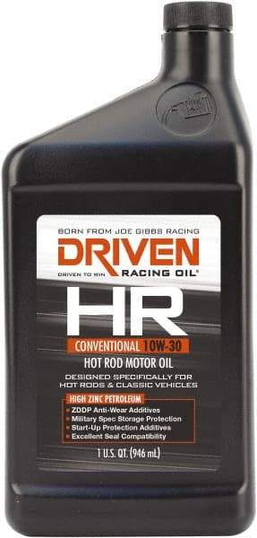 Joe Gibbs Driven Racing Oil - 1 Quart Conventional Oil - Grade 10W-30 - USA Tool & Supply