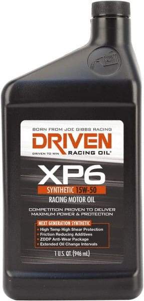 Joe Gibbs Driven Racing Oil - 1 Quart Synthetic Racing Oil - Grade 15W-50 - USA Tool & Supply