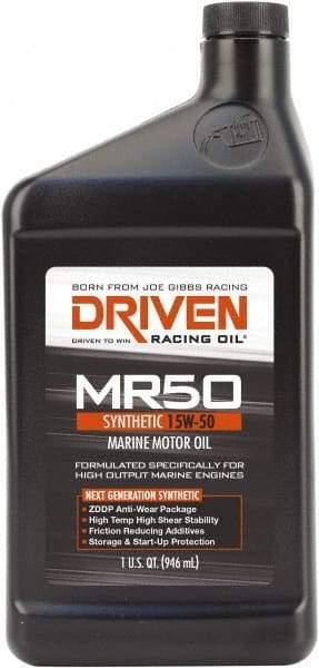 Joe Gibbs Driven Racing Oil - 1 Quart Synthetic Marine Oil - Grade 15W-50 - USA Tool & Supply