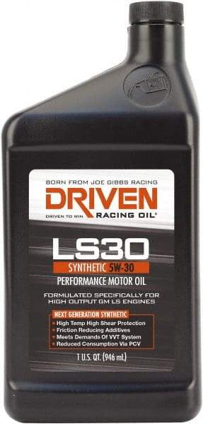 Joe Gibbs Driven Racing Oil - 1 Quart Synthetic Engine Oil - Grade 5W-30 - USA Tool & Supply