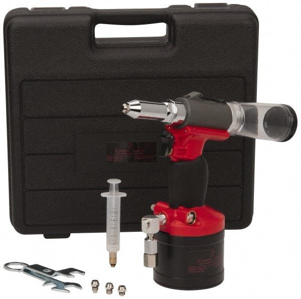 PRO-SOURCE - 3/32, 1/8, 5/32 & 3/16" Capacity, Air Riveter - 4 CFM, 15mm Long Stroke, 1/4 NPT Inlet - USA Tool & Supply