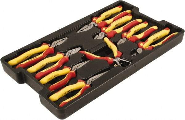 Wiha - 9 Piece Insulated Pliers, Cutters & Molded Tray Hand Tool Set - Comes in Box - USA Tool & Supply