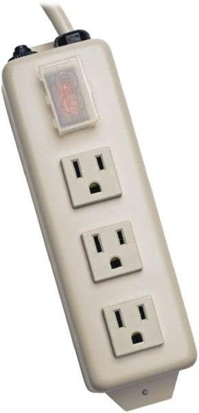 Tripp-Lite - 3 Outlets, 120 VAC15 Amps, 6' Cord, Power Outlet Strip - Keyhole, Tab Mount, 5-15 NEMA Configuration, 8.7" Strip - USA Tool & Supply