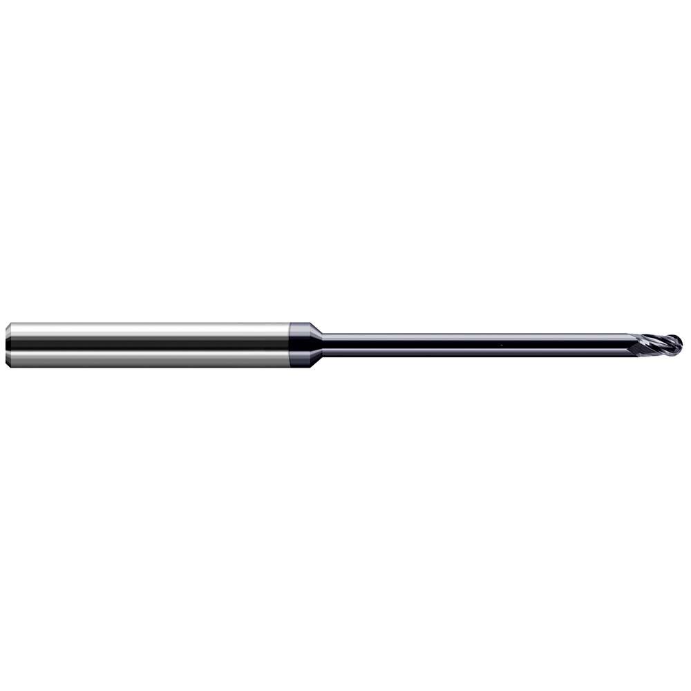 Harvey Tool - Ball End Mills; Mill Diameter (mm): 2.00 ; Mill Diameter (Decimal Inch): 0.0787 ; Number of Flutes: 4 ; Length of Cut (mm): 3.0000 ; Length of Cut (Decimal Inch): 0.1181 ; Material: Solid Carbide - Exact Industrial Supply