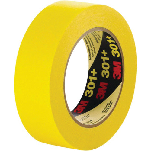 3M Performance Yellow Masking Tape 301+ 24 mm × 55 m 6.3 mil - USA Tool & Supply