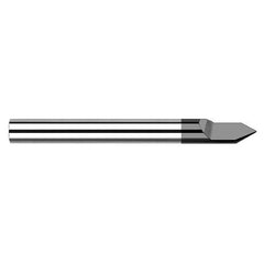 Engraving Cutters - 0.2500″ (1/4″) Shank Diameter × 90° included Carbide Pointed Engraver, 1 Flute, Amorphous Diamond Coated - Exact Industrial Supply