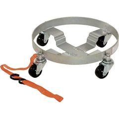 Vestil - 900 Lb Load Capacity, 30 Gal Drum Dolly - 2-1/4" High, 4 Wheels - USA Tool & Supply