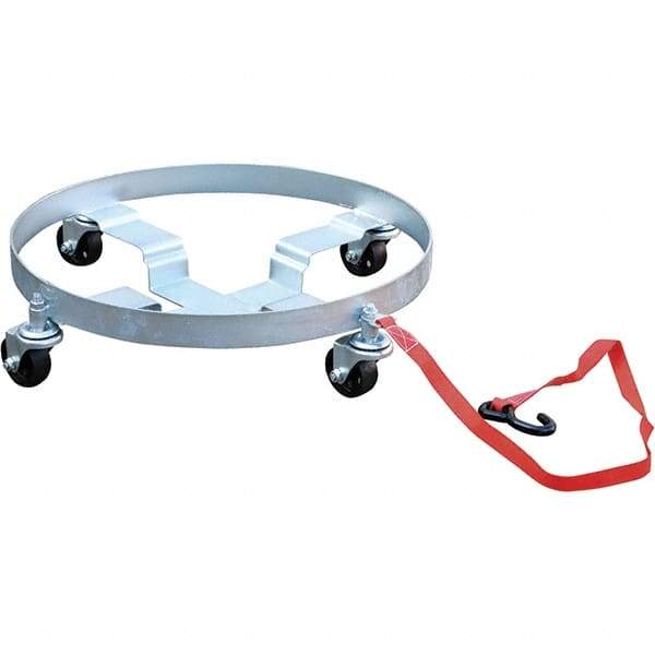 Vestil - 1,200 Lb Load Capacity, 55 Gal Drum Dolly - 2-1/4" High, 4 Wheels - USA Tool & Supply