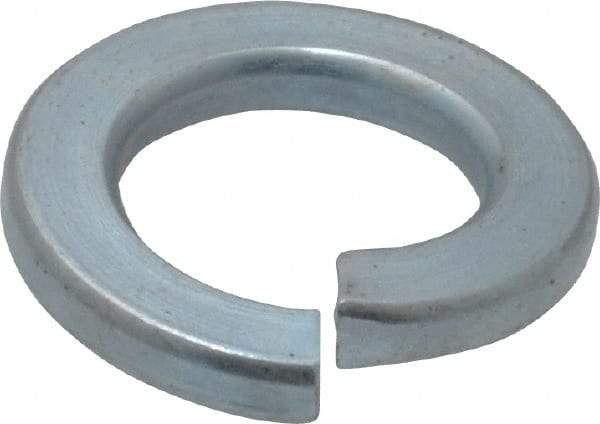Value Collection - M10, 10.2mm ID, 18.1mm OD, 2.2mm Thick Split Lock Washer - Grade 8 Spring Steel, Zinc-Plated Finish, 10.2mm Min ID, 10.7mm Max ID - USA Tool & Supply