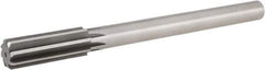 Hertel - 55/64" High Speed Steel 8 Flute Chucking Reamer - Straight Flute, Straight Shank, 2-5/8" Flute Length, 10" OAL - USA Tool & Supply