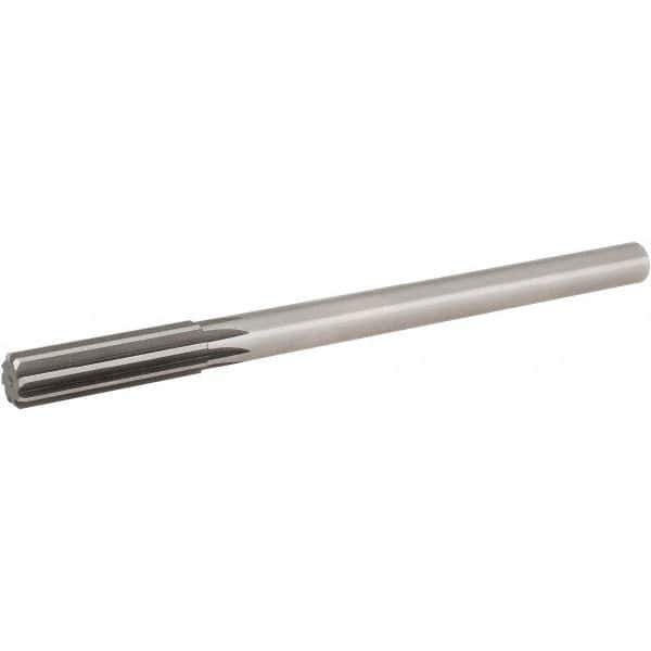 Hertel - 0.628" High Speed Steel 8 Flute Chucking Reamer - Straight Flute, 9/16" Straight Shank, 2-1/4" Flute Length, 9" OAL - USA Tool & Supply