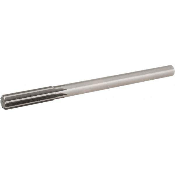 Hertel - 53/64" High Speed Steel 8 Flute Chucking Reamer - Straight Flute, Straight Shank, 2-1/2" Flute Length, 9-1/2" OAL - USA Tool & Supply