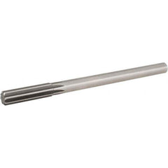 Hertel - 15mm High Speed Steel Chucking Reamer - Straight Flute, 0.4355" Straight Shank, 2" Flute Length, 8" OAL - USA Tool & Supply