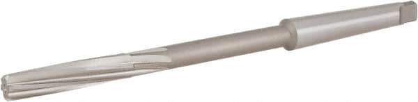 Hertel - 11/32" High Speed Steel 6 Flute Chucking Reamer - Spiral Flute, 1MT Morse Taper Shank, 1-1/2" Flute Length, 6" OAL - USA Tool & Supply