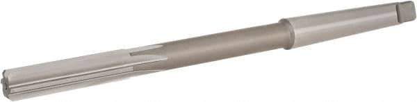 Hertel - 13/32" High Speed Steel 6 Flute Chucking Reamer - Straight Flute, Morse Taper Shank, 1-3/4" Flute Length, 7" OAL - USA Tool & Supply