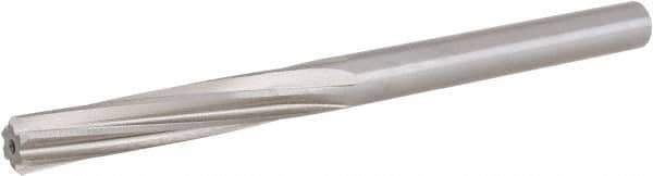 Hertel - Letter R High Speed Steel 6 Flute Chucking Reamer - Spiral Flute, 0.339" Straight Shank, 1-1/2" Flute Length, 4-3/4" OAL - USA Tool & Supply