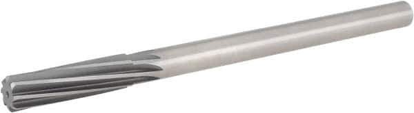 Hertel - 1/2" Cobalt 6 Flute Chucking Reamer - Spiral Flute, 0.4355" Straight Shank, 2" Flute Length, 8" OAL - USA Tool & Supply