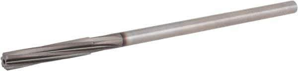 Hertel - Letter E High Speed Steel 6 Flute Chucking Reamer - Spiral Flute, 0.2405" Straight Shank, 1-1/2" Flute Length, 6" OAL - USA Tool & Supply