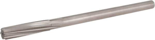Hertel - 25/64" High Speed Steel 6 Flute Chucking Reamer - Spiral Flute, 0.3105" Straight Shank, 1-3/4" Flute Length, 7" OAL - USA Tool & Supply