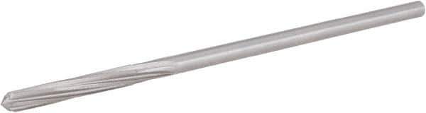 Hertel - 7/32" High Speed Steel 6 Flute Chucking Reamer - Spiral Flute, 0.2075" Straight Shank, 1-1/4" Flute Length, 5" OAL - USA Tool & Supply