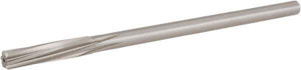 Hertel - 15/32" High Speed Steel 6 Flute Chucking Reamer - Spiral Flute, 0.373" Straight Shank, 1-3/4" Flute Length, 7" OAL - USA Tool & Supply