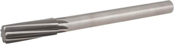 Hertel - 23/32" High Speed Steel 8 Flute Chucking Reamer - Spiral Flute, 9/16" Straight Shank, 2-1/4" Flute Length, 9" OAL - USA Tool & Supply