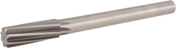 Hertel - 1" Cobalt 8 Flute Chucking Reamer - Spiral Flute, Straight Shank, 2-3/4" Flute Length, 10-1/2" OAL - USA Tool & Supply