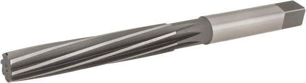 Hertel - 19/32" Diam, Straight Shank, 3.38" Flute, Hand Reamer - Spiral Flute, 6-3/4" OAL, Left Hand Spiral, Right Hand Cut, 8 Flutes, High Speed Steel - USA Tool & Supply