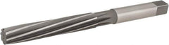 Hertel - 19/32" Diam, Straight Shank, 3.38" Flute, Hand Reamer - Spiral Flute, 6-3/4" OAL, Left Hand Spiral, Right Hand Cut, 8 Flutes, High Speed Steel - USA Tool & Supply