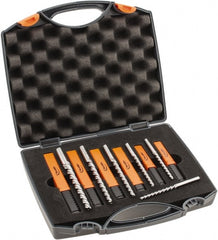 Hertel - #7/0 to #0 Pin, 0.0666 to 0.1638" Diam, 0.0497 to 0.1287" Small End, Straight Shank, Taper Pin Reamer Set - USA Tool & Supply