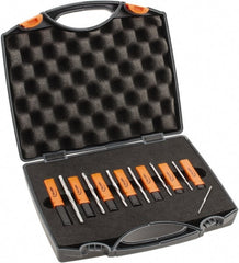 Hertel - #7/0 to #0 Pin, 0.0666 to 0.1638" Diam, 0.0497 to 0.1287" Small End, Straight Shank, Taper Pin Reamer Set - USA Tool & Supply