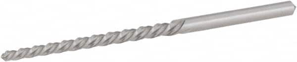 Hertel - #6/0 Pin, 0.0806" Diam, 0.0611" Small End, 3/32" Diam Straight Shank, 15/16" Flute, Taper Pin Reamer - USA Tool & Supply