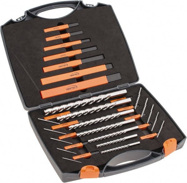Hertel - #7/0 to #0 Pin, 0.0666 to 0.1638" Diam, 0.0497 to 0.1287" Small End, Straight Shank, Taper Pin Reamer Set - USA Tool & Supply