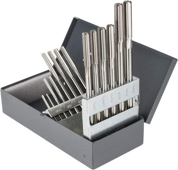 Hertel - 0.123" to 0.4995", Chucking Reamer Set - Straight Flute, Right Hand Cut, 14 Pieces - USA Tool & Supply