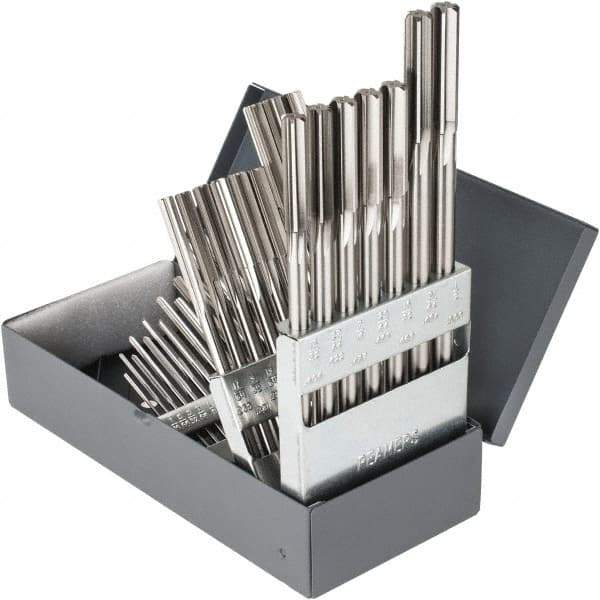 Hertel - 1/16" to 1/2", Chucking Reamer Set - Straight Flute, Right Hand Cut, 29 Pieces - USA Tool & Supply