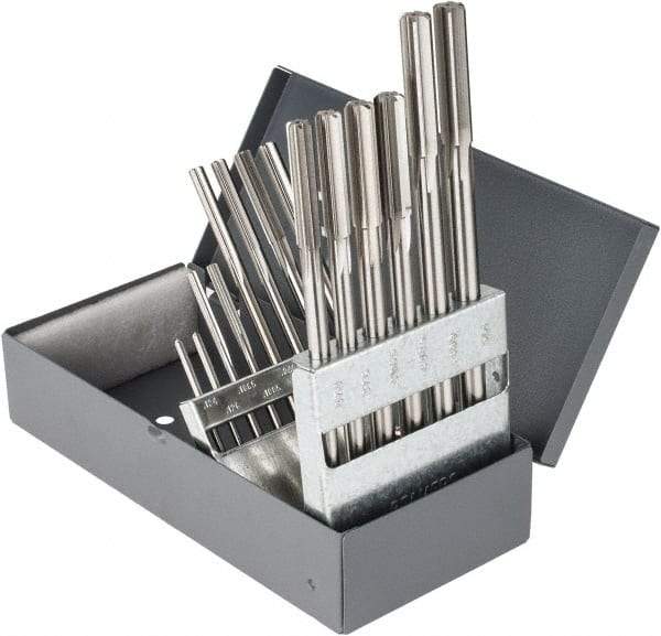 Hertel - 0.124" to 0.501", Chucking Reamer Set - Straight Flute, Right Hand Cut, 14 Pieces - USA Tool & Supply