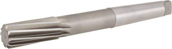 Hertel - 1-7/16" High Speed Steel 8 Flute Chucking Reamer - Spiral Flute, 4MT Morse Taper Shank, 3-1/4" Flute Length, 12" OAL - USA Tool & Supply