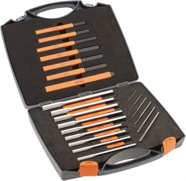 Hertel - 1/16" to 1/2", Chucking Reamer Set - Straight Flute, Right Hand Cut, 15 Pieces - USA Tool & Supply