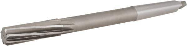 Hertel - 23/32" High Speed Steel 12 Flute Chucking Reamer - Spiral Flute, 2MT Morse Taper Shank, 2-1/4" Flute Length, 9" OAL - USA Tool & Supply