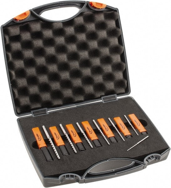 Hertel - #7/0 to #0 Pin, 0.0666 to 0.1638" Diam, 0.0497 to 0.1287" Small End, Straight Shank, Taper Pin Reamer Set - USA Tool & Supply