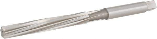 Hertel - 17/64" Diam, Straight Shank, 2.13" Flute, Hand Reamer - Spiral Flute, 4-1/4" OAL, Left Hand Spiral, Right Hand Cut, 6 Flutes, High Speed Steel - USA Tool & Supply