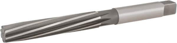 Hertel - 23/32" Diam, Straight Shank, 4.06" Flute, Hand Reamer - Spiral Flute, 8.13" OAL, Left Hand Spiral, Right Hand Cut, 8 Flutes, High Speed Steel - USA Tool & Supply